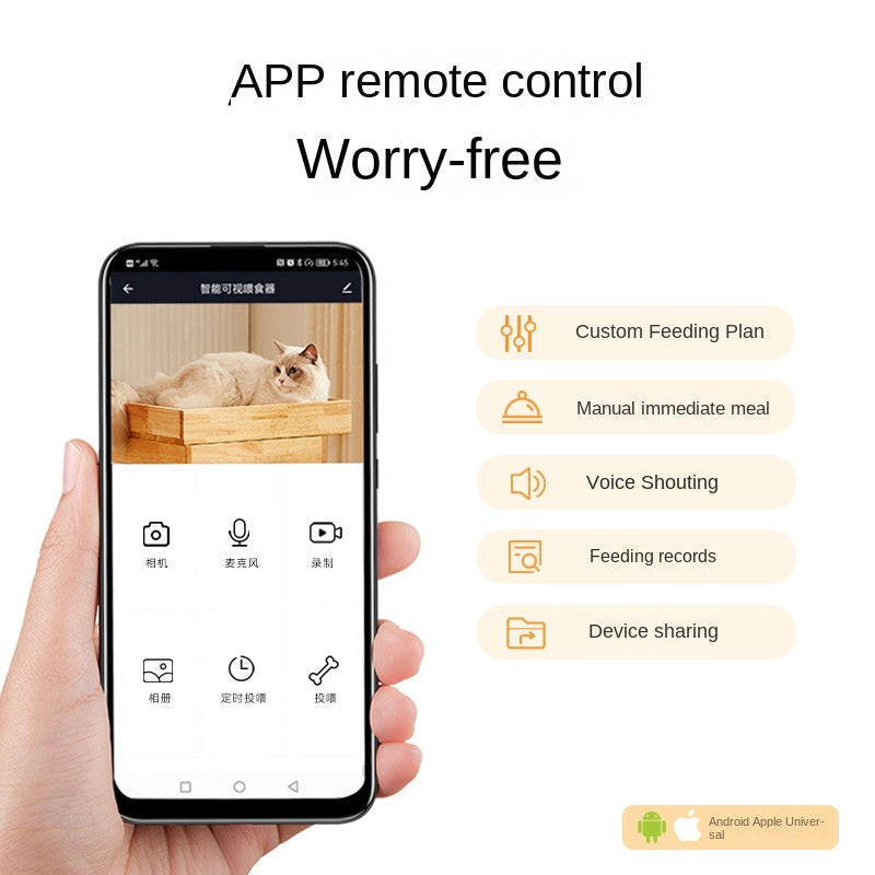 Smart Cat Feeder with Timed Remote Feeding, 6L Automatic Dog Food Dispenser, Pet Feeder with WiFi