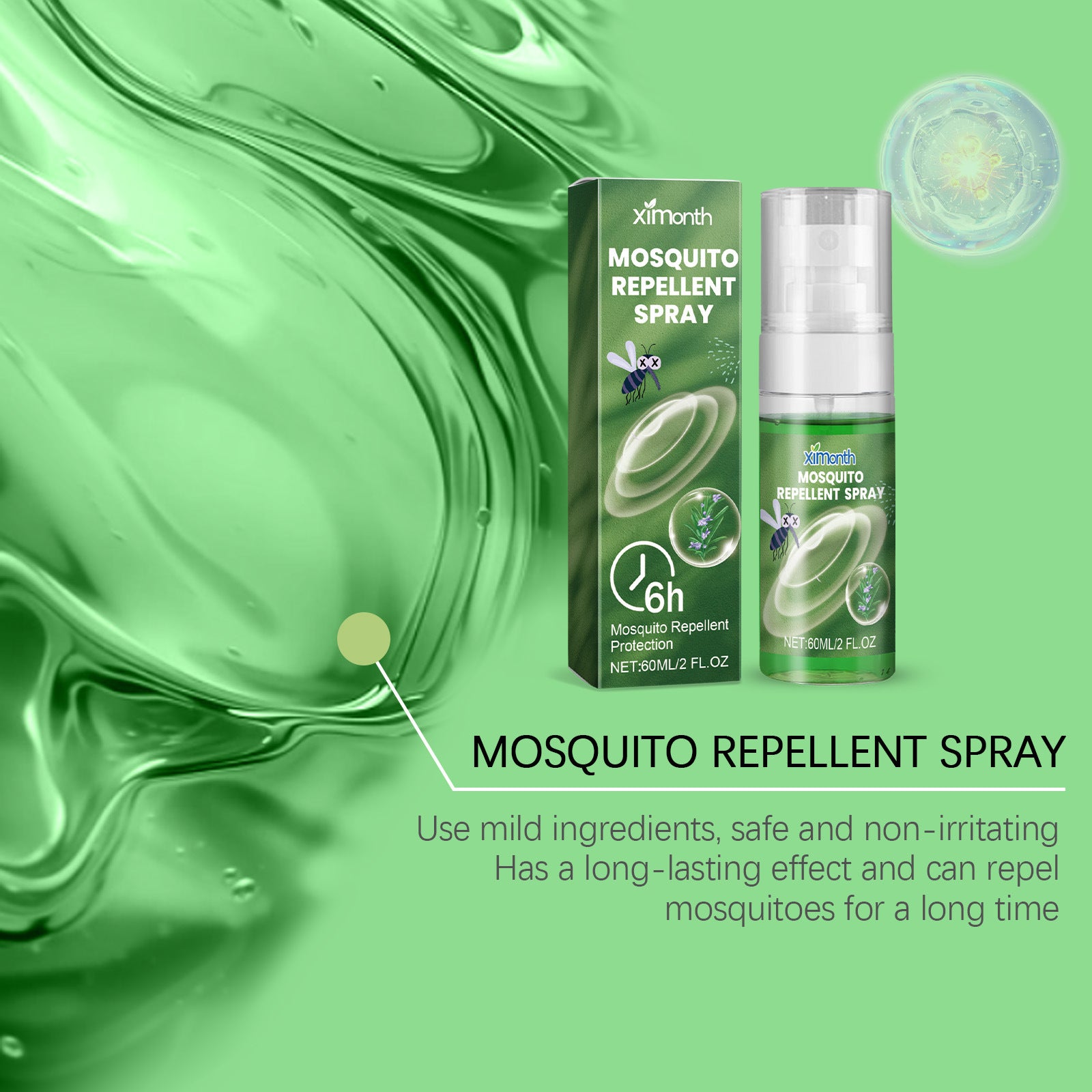 Ximonth Mosquito Repellent Spray for Home, Camping, Outdoor Activities - Portable Insect Bite Prevention and Mosquito Repellent Liquid