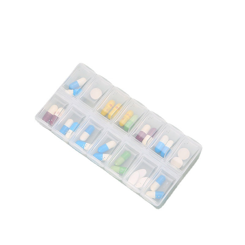 Weekly Portable Travel Pill Box Cases 7 Days Organizer 14 Grids Pills Container Storage Tablets Vitamins Medicine Fish Oils