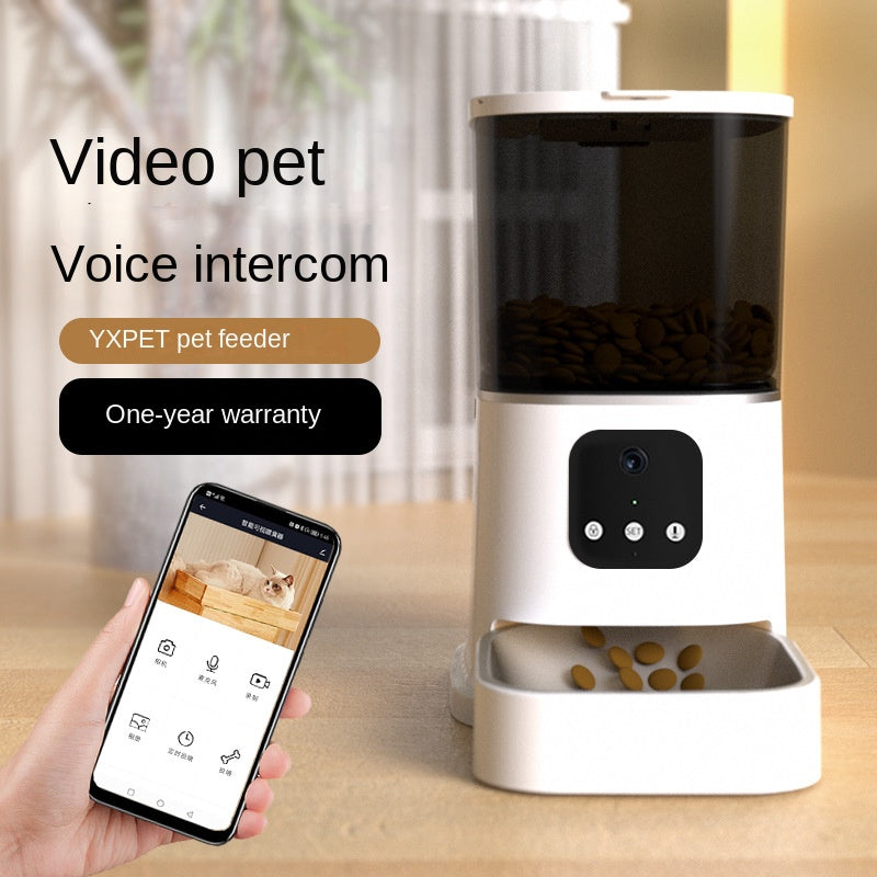 Smart Cat Feeder with Timed Remote Feeding, 6L Automatic Dog Food Dispenser, Pet Feeder with WiFi